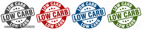 low carb stamp. low carb round stamp set isolated on white background
