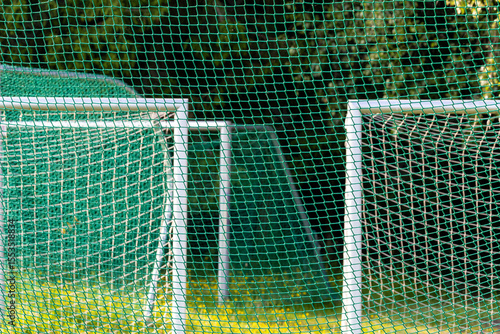 Soccer or football goal nylon nets abstract background