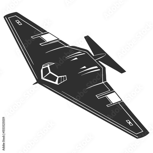 B-21 Raider stealth bomber silhouette vector – modern military aircraft design for aviation art USQA Air Force