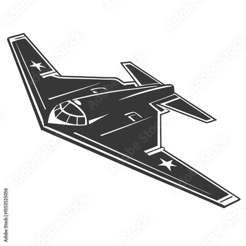 B-21 Raider stealth bomber silhouette vector – military aircraft SVG, perfect for aviation designs, USA Air Force