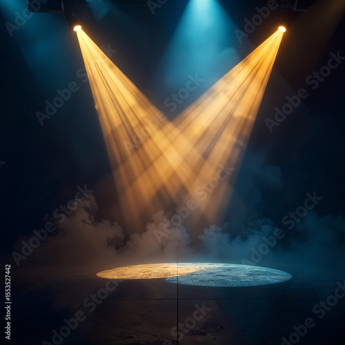 Close-up of Dynamic Orange Stage Lighting