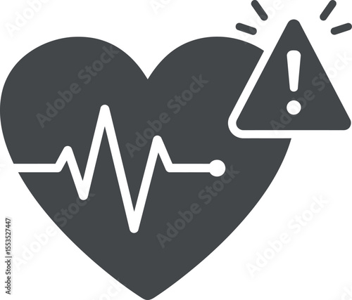 Heart Attack Warning Icon for Cardiovascular Health

