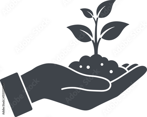Hand Holding Growing Plant - Green Eco & Sustainability