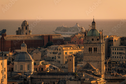 Genoa cityscape from the terrace of Castelletto.