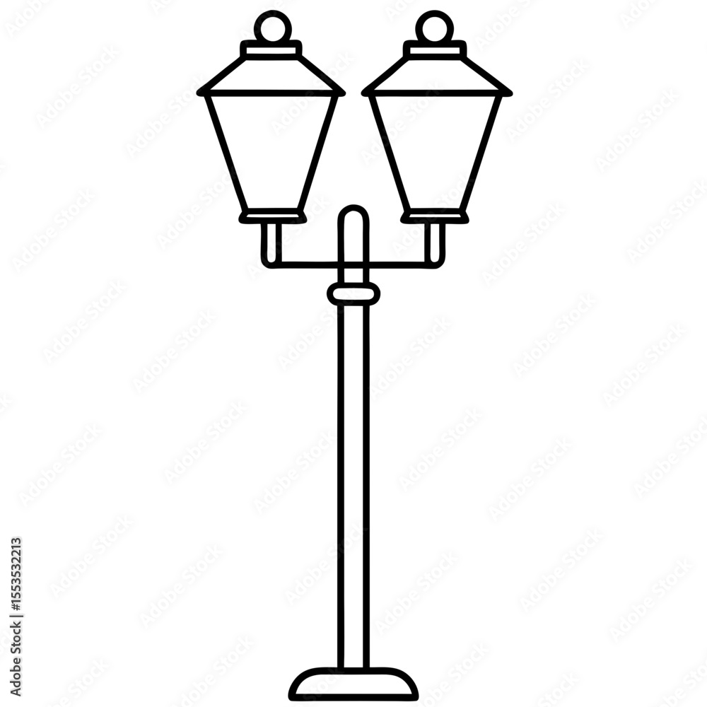 Street Light — Minimalist Line Art Vector Street Light — Minimalist Line Art Vector