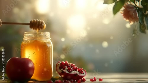 Honey with Apple, Pomegranate, and Sunset.