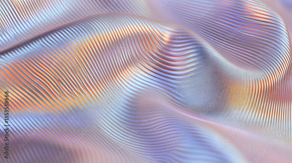 Abstract Iridescent Wave Background with Pastel Gradient and Metallic Texture Abstract Iridescent Wave Background with Pastel Gradient and Metallic Texture