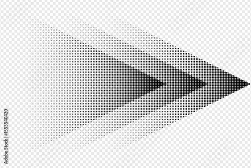 Vector grunge arrow halftone abstract.Dots texture background.