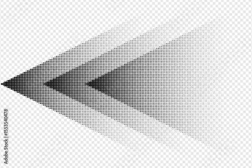 Vector grunge arrow halftone abstract.Dots texture background.