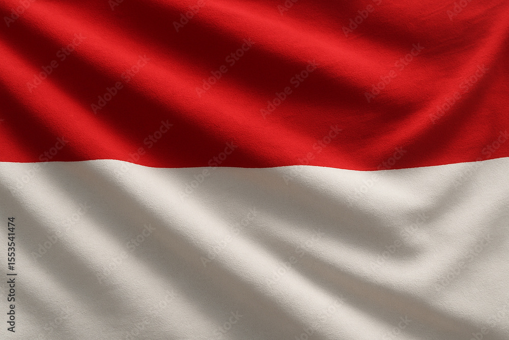Close-Up of the Waving Flag of Indonesia Close-Up of the Waving Flag of Indonesia