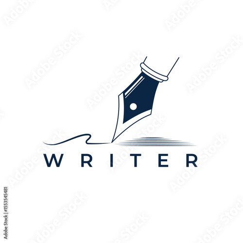 Elegant Writer, Fountain Pen Logo -  Author, Content Creator, Journalist