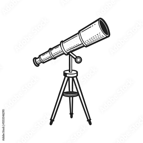 Telescope vintage vector sketch vector illustration