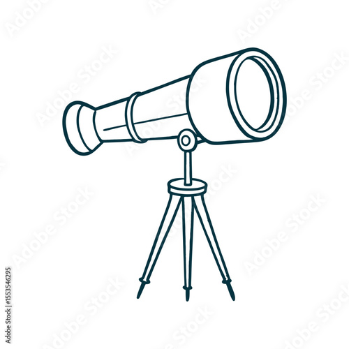 Telescope vintage vector sketch vector illustration