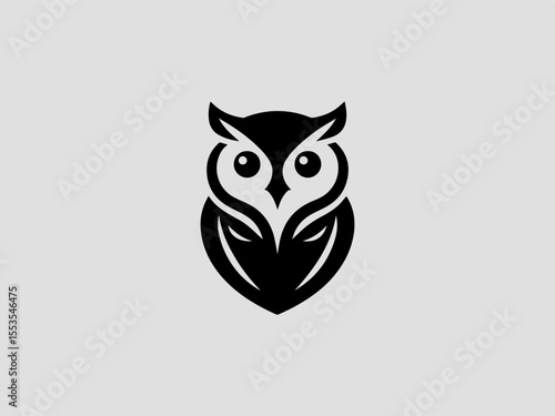 Minimalist owl silhouette vector logo for education or book publishing companies