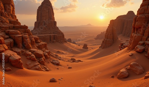 Eroded Sand Idols in Twilight Dunes: Ethereal Landscape of Shifting Sands