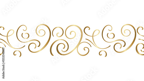 Gold Swirl Divider with Ornamental Decorative Elements