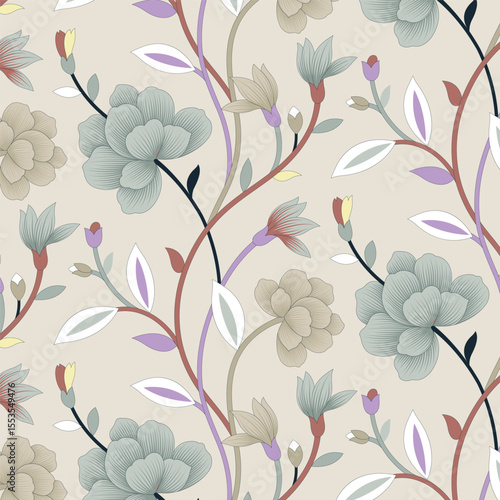 monochrome abstract a solid modern textile design, arrangement with vector, all-over seamless paisleys pattern with and tone color illustration digital image printing factory