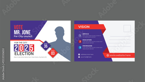modern election postcard or EDDM postcard design template. 