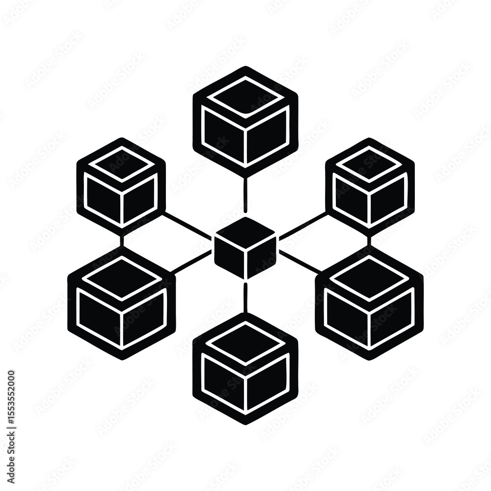 Illustration of a blockchain network and distributed data storage design Illustration of a blockchain network and distributed data storage design