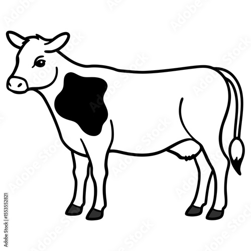 Minimal cow icon vector perfect for farm branding, logos, and modern graphic design