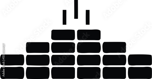 Black level indicators form sound equalizer showing audio progression isolated on transparent background