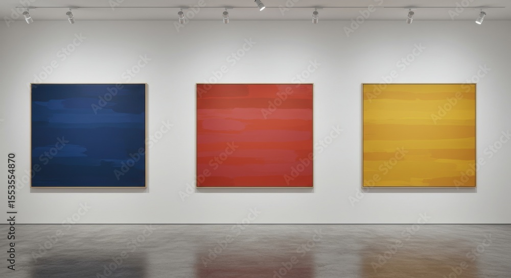 Abstract paintings on gallery walls Abstract paintings on gallery walls