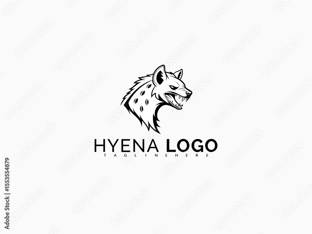 Naklejka premium Bold Hyena Logo Vector in Profile Format for Rugged Brands. Great for Adventure Sticker Packs, T-Shirt Label Graphics, Patch Artwork, and Strong Outdoor Business Identity.