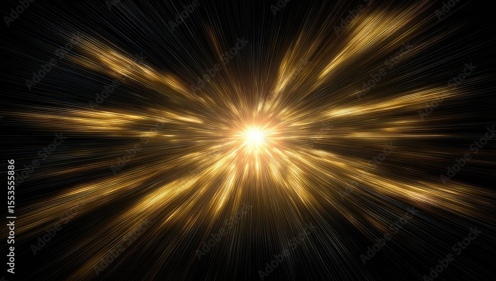 Obraz premium Golden radiating burst