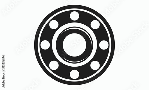 pipe flange icon, flange connector silhouette, plumbing flange vector