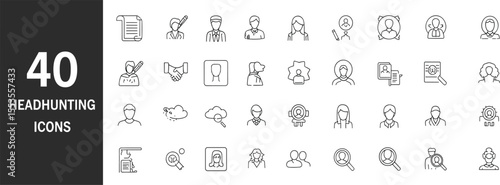 Headhunting Icons: Recruitment, Talent Search, and Professional Networking Symbols
