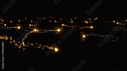 Cinematic fireflies glowing in the dark