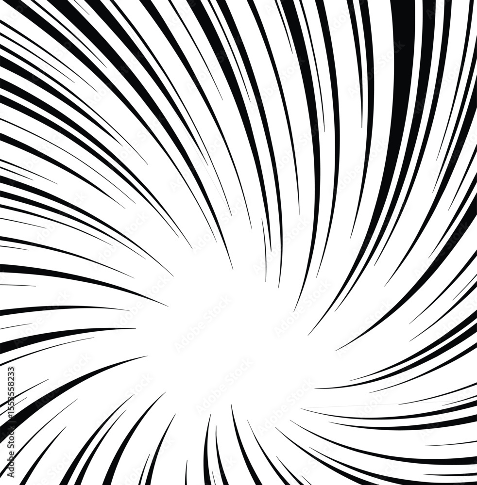 Fototapeta premium Radiant Burst Effect: Dynamic Black and White Spiral Illustration