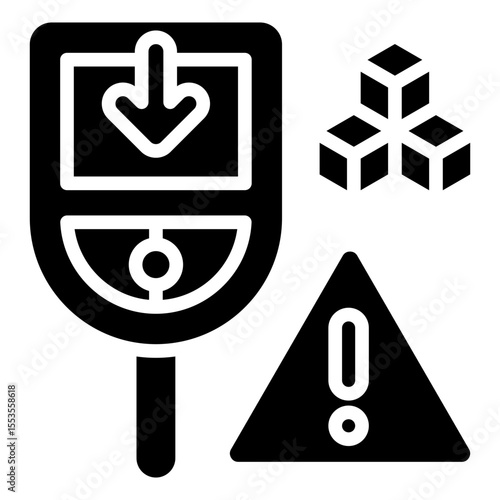 Sugar cube icon arrow down the importance of monitoring and managing blood sugar for people with hypoglycemia blood glucose levels are below normal limits for health reasons