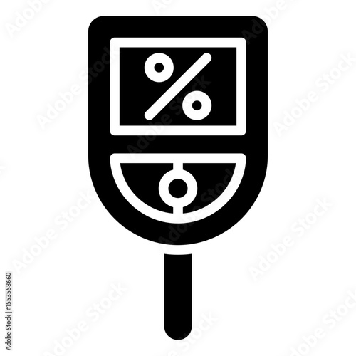 Black icon of an infusion bag in percentage amount used to store infusion fluids, such as nutritional fluids, medicines, or electrolyte fluids into the patient's body