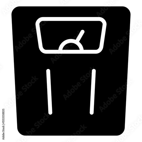 The weight scale icon monitors the condition of uncontrolled fat accumulation by supporting diet programs for obese people.