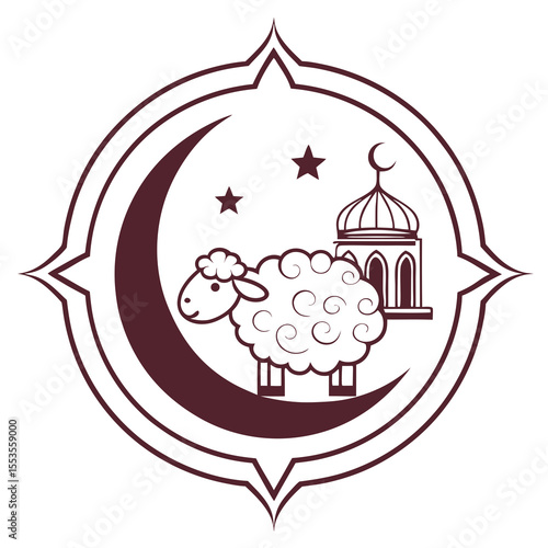 Eid al Adha Icon Vector – Islamic Festival Symbol Design for Digital Use