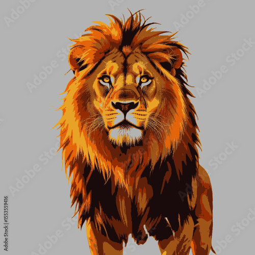 cabeza de majestuoso leon 7 colores