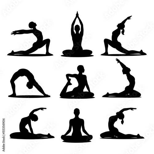 Yoga Silhouette Vector Bundle