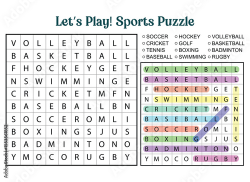 Fun Sports Word Search Puzzle Game for Kids and Adults Alike
