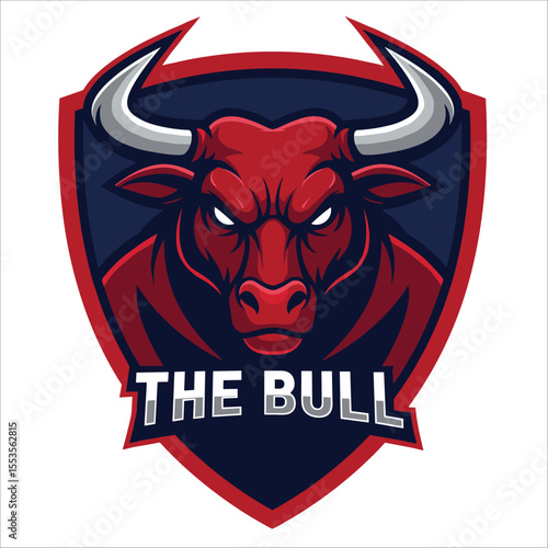 Bull Logo Vector Simple Modern Flat