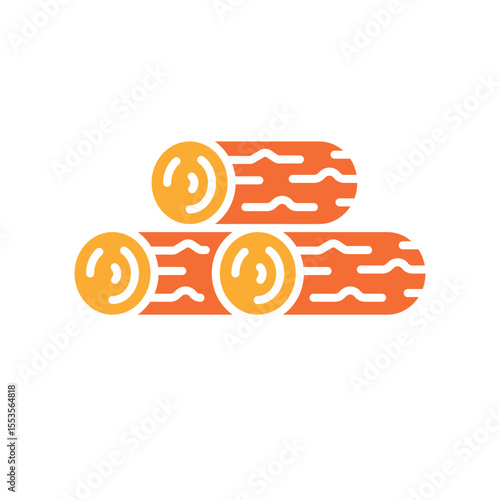 wood color flat icon for digital and print projects. Building materials.