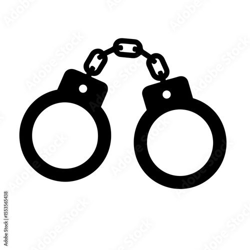 Handcuffs icon representing arrest and criminal justice – filled version