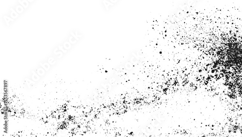 Horizontal Distress Overlay Texture.  grunge with a rough, worn look in dust and scratches on a white background. Horizontal Distress Overlay Texture. 