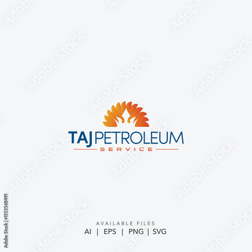 Taj Petroleum Service logo, Professional Taj Petroleum Company logo, Dynamic Taj Petroleum Service Brand