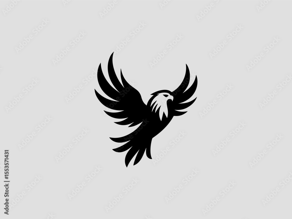 Fototapeta premium Majestic eagle head silhouette vector logo for patriotic or government organizations