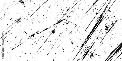 Vintage grunge scratches texture isolated on white background. Abstract scratch marks on a white surface isolated on white background. Black and white grunge. Distress overlay texture.