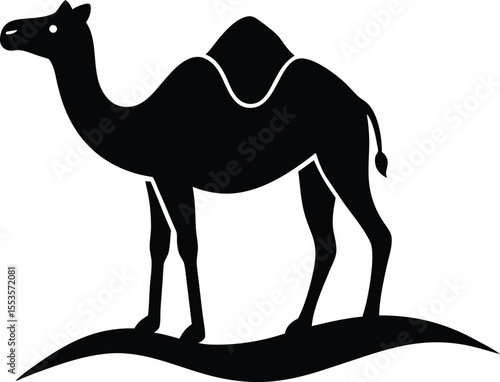 camel in desert. Camel Silhouette Vector | Desert Animal Outline Illustration for Safari, Travel, and Middle Eastern Themes