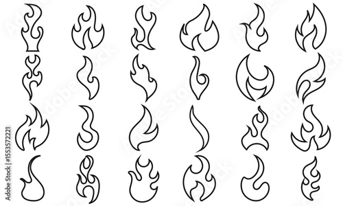Flame icon .  Retro fire aesthetics, with flames.  vector illustration. Pictograms and infographics for mobile apps.