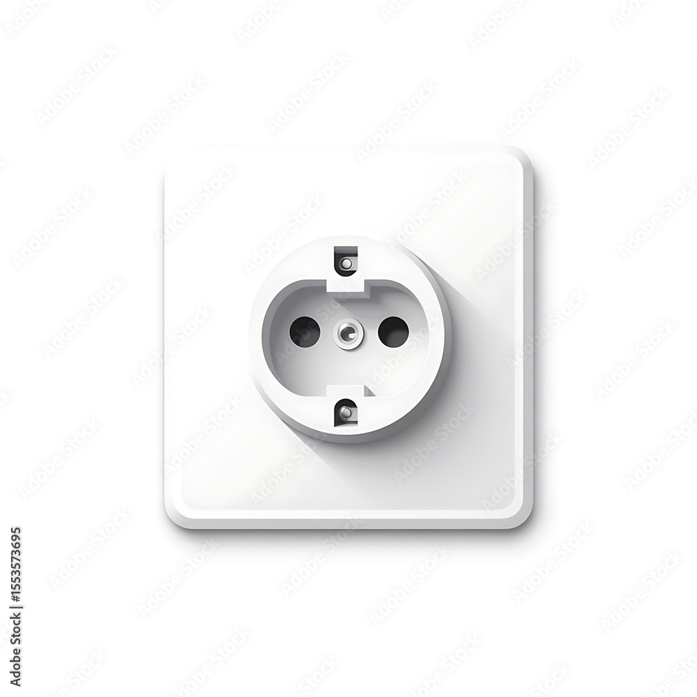 White electrical outlet on a flat surface for construction concept White electrical outlet on a flat surface for construction concept