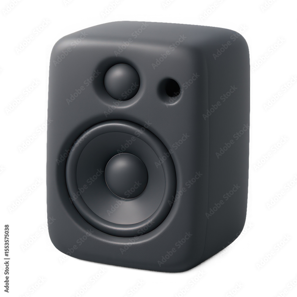 Fototapeta premium PNG Sleek modern black speaker design.